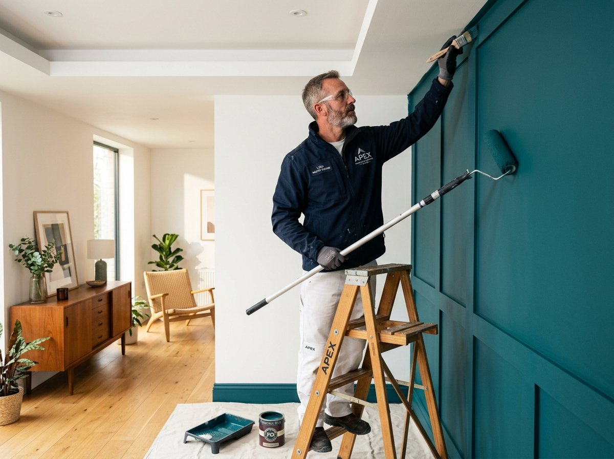 Master painter applying precision coatings